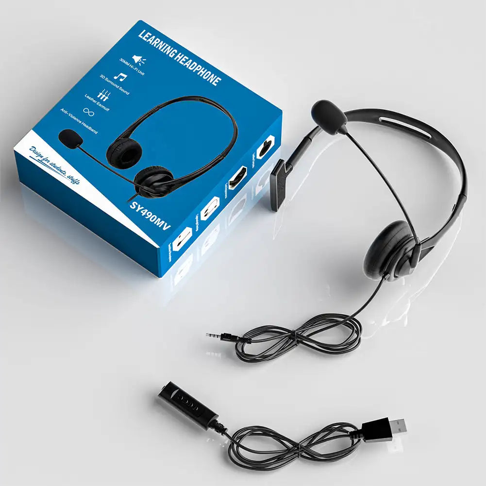 Fanmuran Wired Call Center Headset 3.5mm USB with Mic