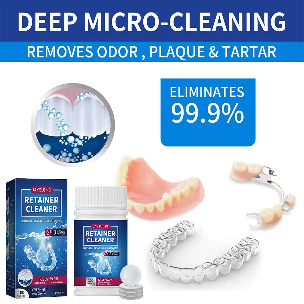 Eelhoe Denture Cleaning Tablets | Whitening & Fresh Breath 100 Tabs Denture Cleaning Tablets Oasis Select