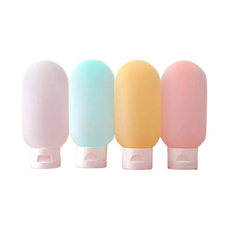 4Pcs/Set Refillable Bottle 60ml Soft Lotion Container Squeeze Tube Empty Bottle Portable Travel Shampoo Bottle Oasis Select Light Colorful 60ml
