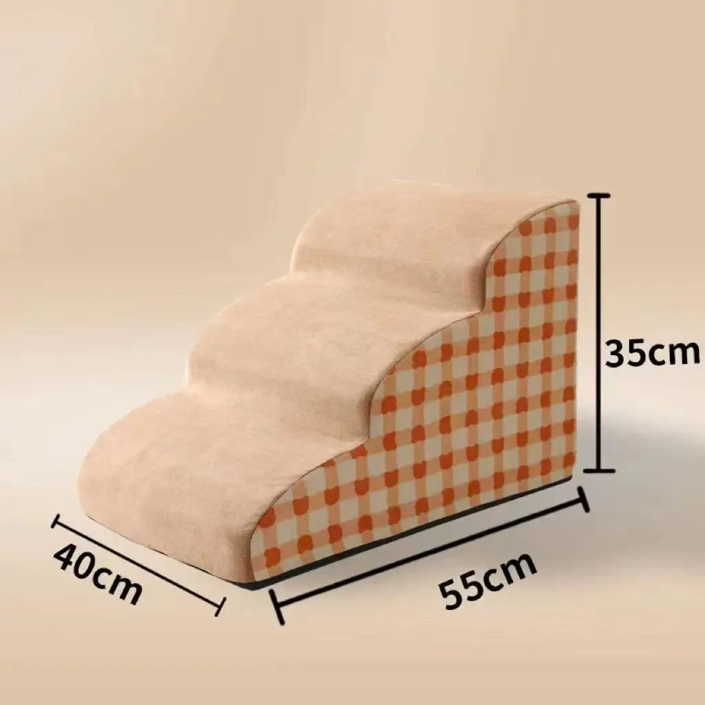 Pet 2/3 Steps High Density Foam Dog Secure Stairs Ramps Non-Slip Pet Steps for Older Dogs Pet with Joint Pain Sofa Bed Ladder Oasis Select 3 floor pink