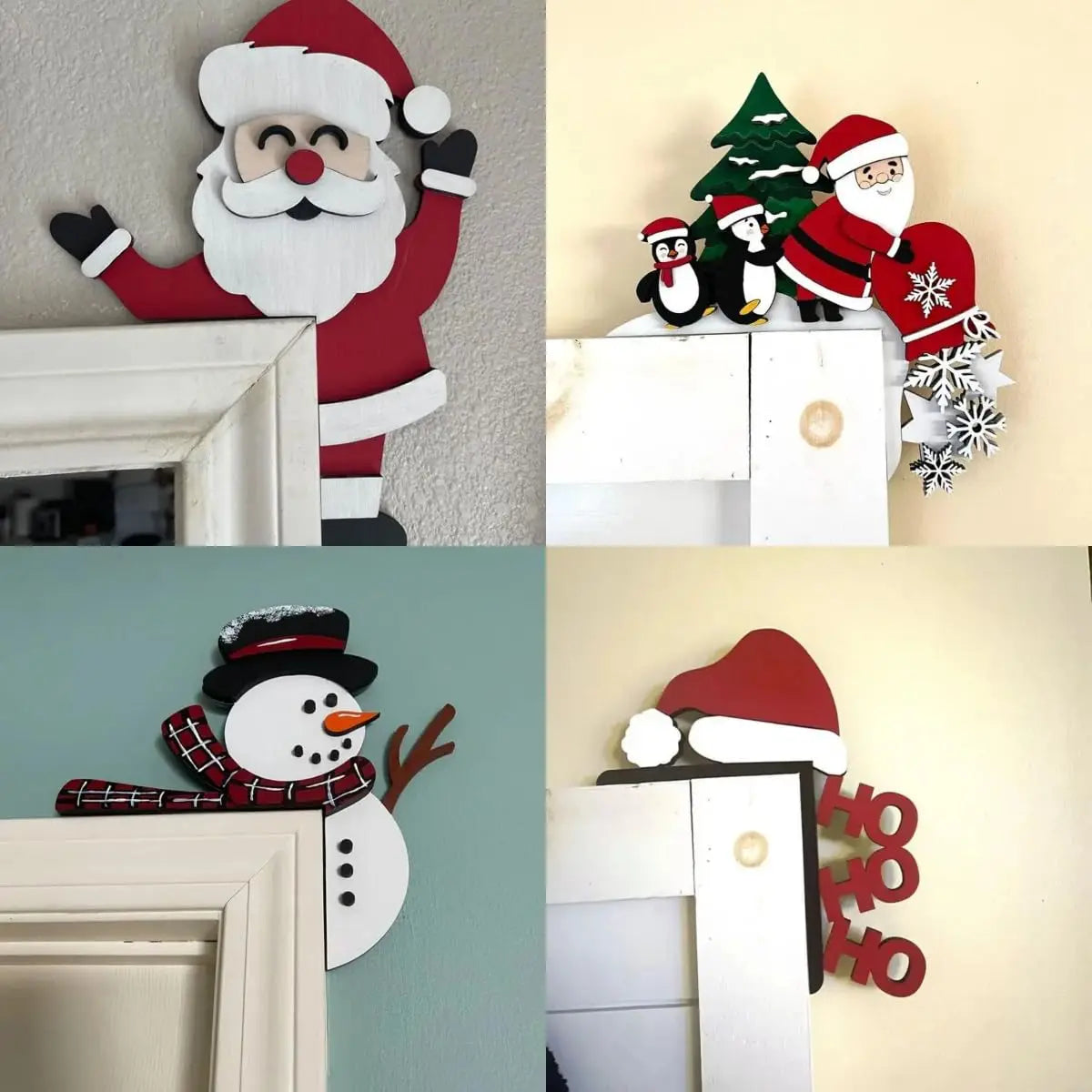 Christmas Decoration 2025 1pc Santa Clau Christmas Door Corner Decoration Diy Stitching Creatives Home Decor Colgante De Navidad Oasis Select