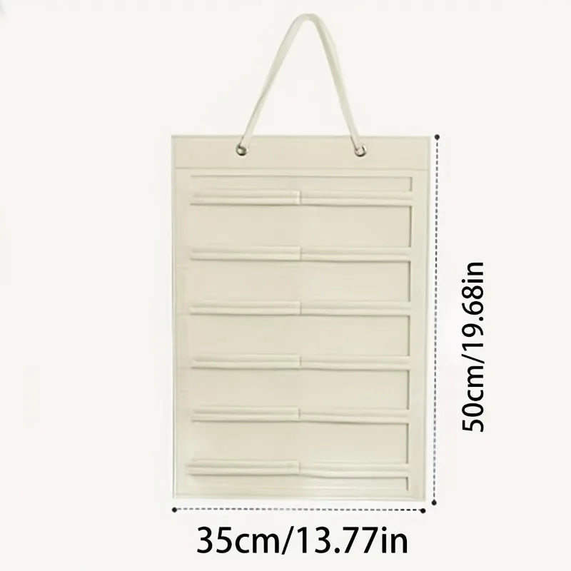 6-Row Hanging Glasses Storage Bag, Anti-Scratch Organizer Pouch for Display - Glasses & Sunglasses Holder for Student Home Use Oasis Select WHITE
