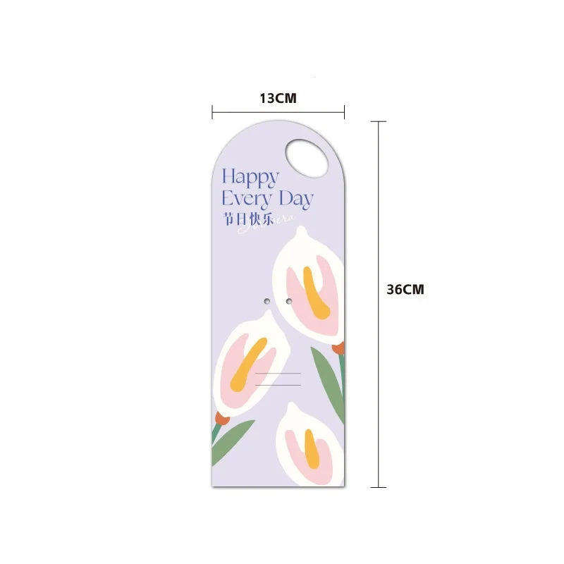 5PCS Single Flower Wrapper Handheld Flower Card Bouquet Packaging Box Flower Arrangement Bag Valentine's Day Mother's Day Gifts Oasis Select Vine Purple other