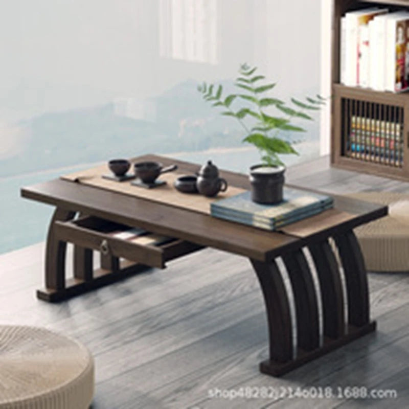 Nanzhu bay window small tea table tatami Japanese low table tea table small table bedroom folding kang table household use Oasis Select