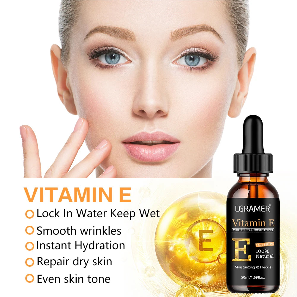 Vitamin E Face Serum Whitening Shrinking Pore Wrinkle Removing Blackspot Lightening Skin Care Essence Skin Care Product Oasis Select
