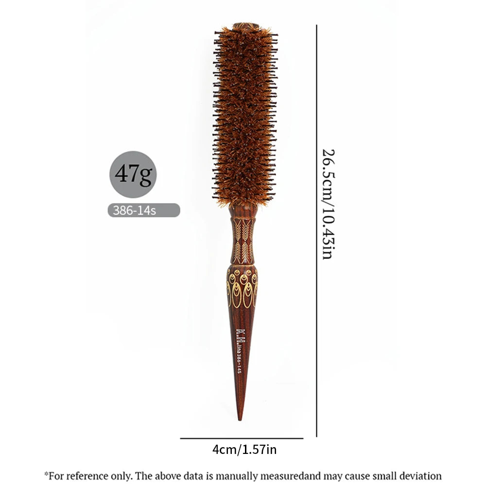 Wooden Round Hair Brush – Anti-Static Boar Bristle Styling Tool Round Hair Brush Oasis Select 386-14S