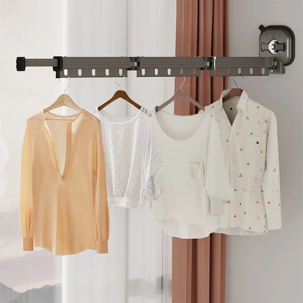 No-Drill Folding Wall-Mount Clothes Drying Rack | Suction Cup