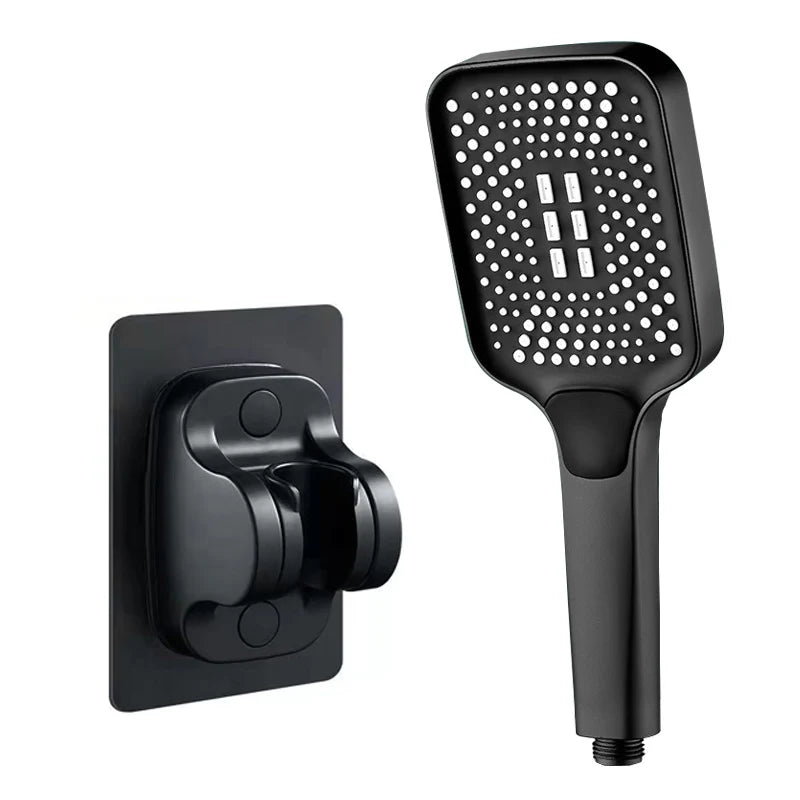 Square High-Pressure Handheld Shower Head – 3 Spray Modes