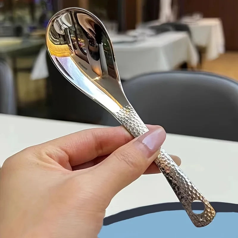 2pcs Stainless Steel Spoon Set- Large Capacity, Mirror Polished Cutlery, Suitable for Desserts, Fruits, and Home Kitchen Use Oasis Select