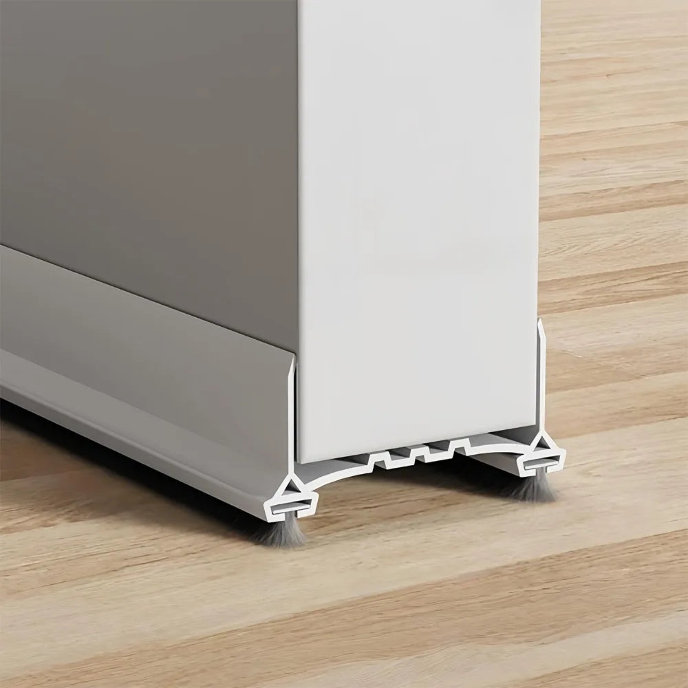 With Brushes Door Draft Stopper 96cm Soundproof Weather Stripping Door Seal Insect Prevention Dustproof Design Door Sweep Oasis Select White
