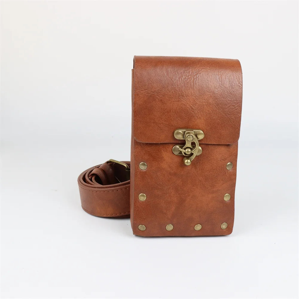 4PCS/1PCS MedievalCosplayLeather Belt Copper Coin Waist Bag Renaissance Dress Steam Belt Role Playing Halloween Belt Set Cosplay Oasis Select