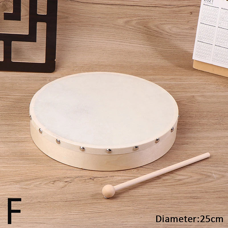 Frame Drums 4/6/7/8/9/10 Inch Hand Drum Wood Drum With Drum Stick Set Musical Game Kids Educational Toy Percussion Instrument Oasis Select F