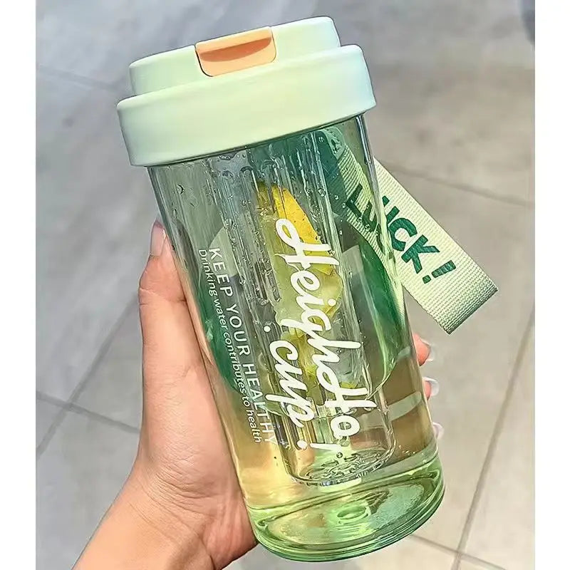 Large Capacity Portable Chic Leak Proof Plastic Water Bottle for Women Students Christmas Holiday Travel Essential Gear Oasis Select green 600ml