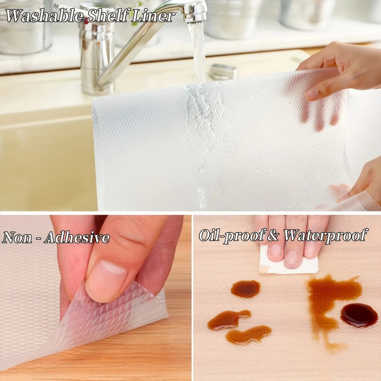 Waterproof Non-Slip And Easy-To-Clean EVA Dotted Drawer Mats Are Suitable For Moisture-Proof Storage In Kitchen Cabinets. Oasis Select