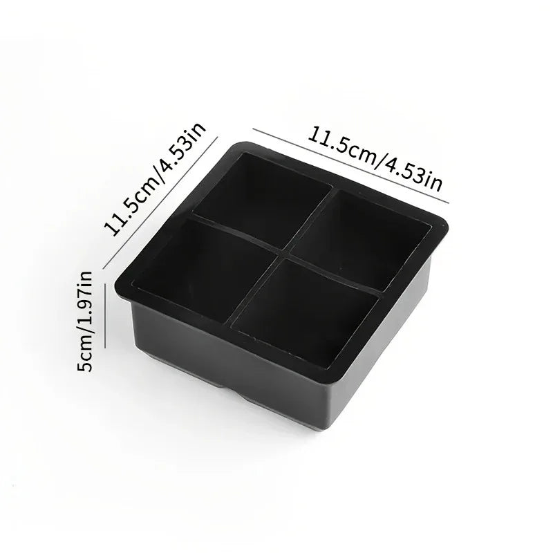 4/6/8 Grid Large Silicone Ice Cube Tray Mold, Food Grade Square Ice Maker, DIY Frozen Beverage Mold, Easy Release Ice Tray Oasis Select 4 girds