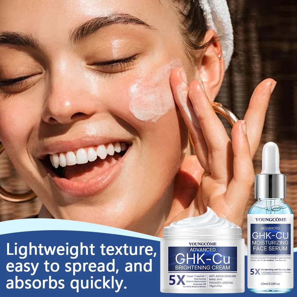 GHK-CU Copper Peptide Anti-Aging Face Cream & Serum - Firming & Hydrating Moisturizer for All Skin Types, Skincare for Women Oasis Select