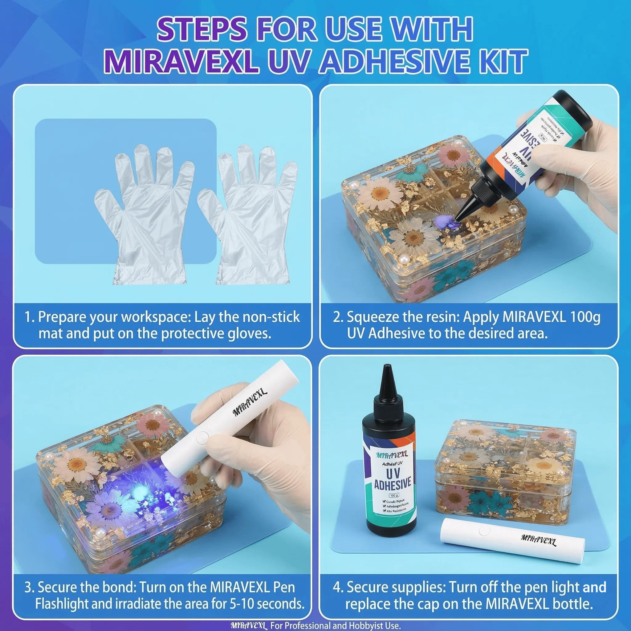 Clear UV Resin Kit With Upgraded Flashlight Fast Curing Hard Epoxy Glue For Jewelry Making Glass Plastic Craft & DIY Repair Tool Oasis Select