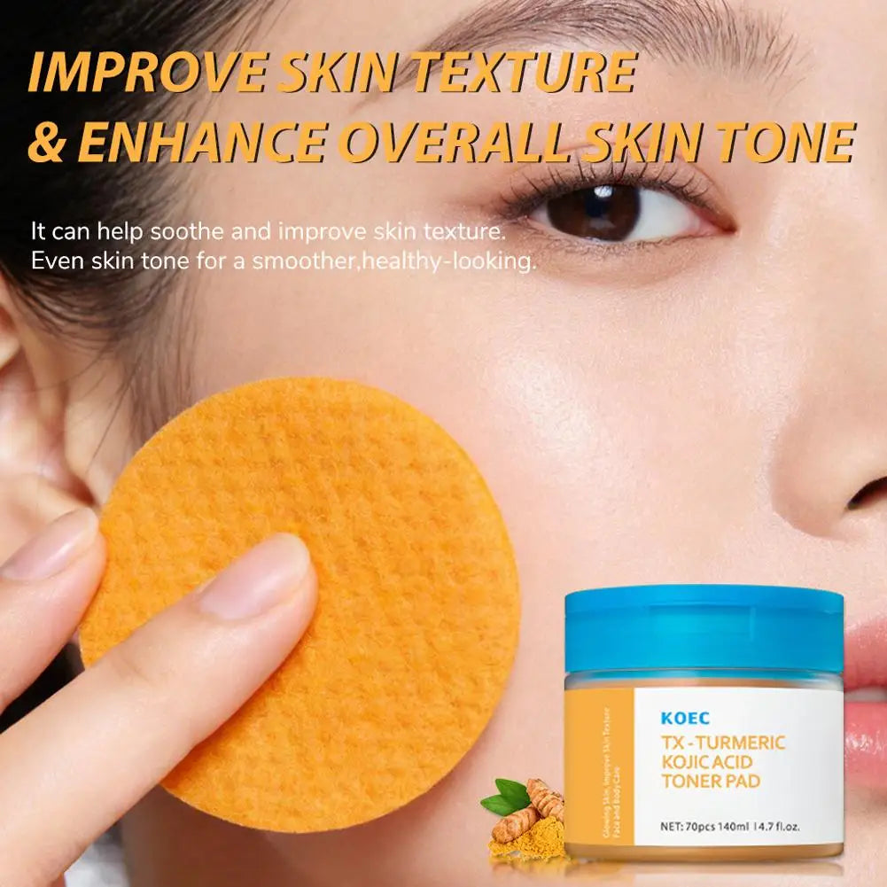 KOEC Turmeric Kojic Acid Toner Pads, Glowing Skin, Exfoliating, Balance Oil, Remove Excess Keratin Facial Sponges, Daily Cleaner Oasis Select