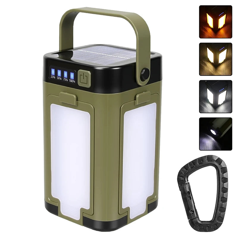 4-Leaf Folding LED Camping Lantern | Solar USB Rechargeable