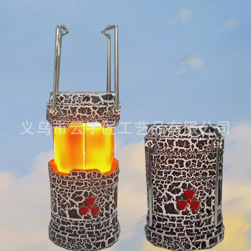 Nuclear Reactor Lantern Gift Mini Handheld Nuclear Reactor Lantern Toy Doomsday Nuclear Reaction Push Simulation Illuminator Oasis Select Black crack 190mmX68mm
