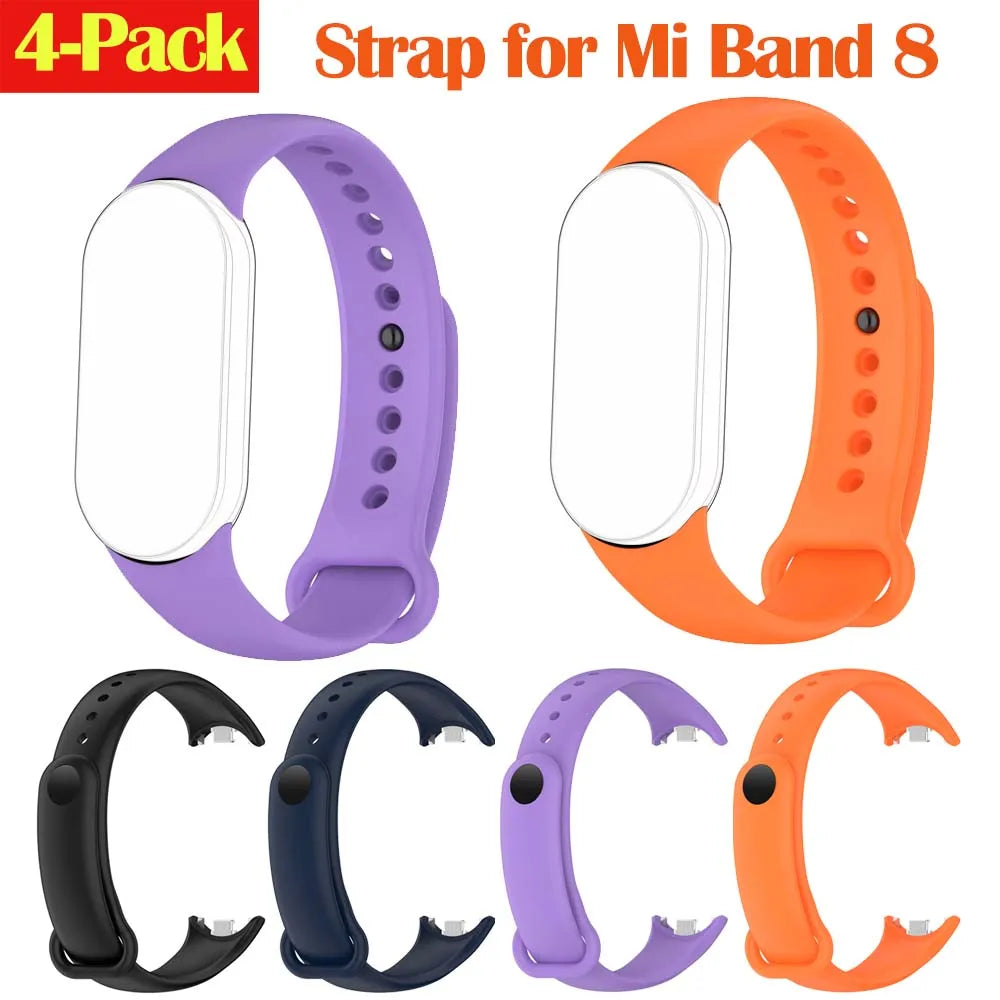 4-Pack Silicone Bands for Xiaomi Mi Band 8 – Mixed Colors Smartwatch Bands Oasis Select