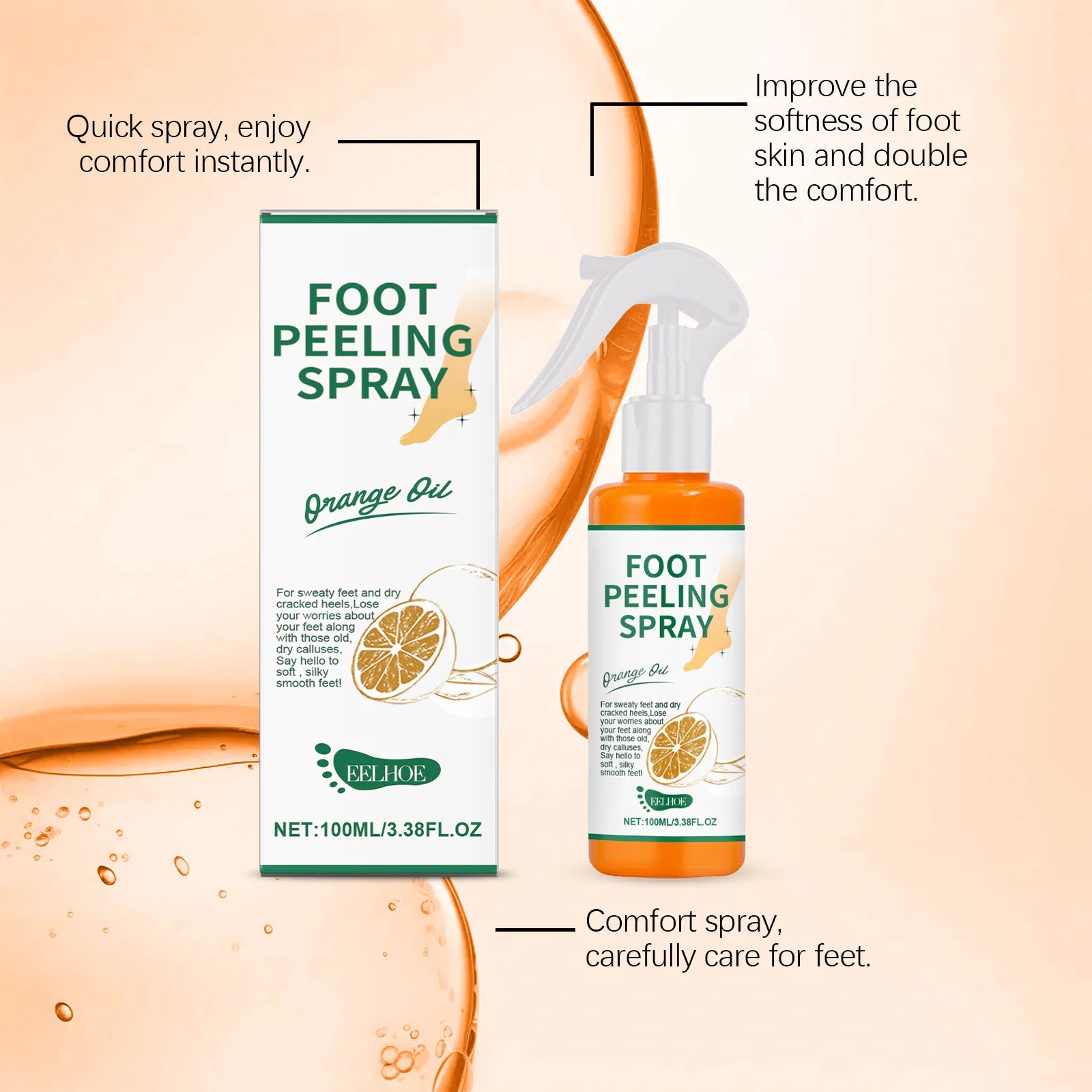 Green Tea & Citrus Foot Exfoliating Spray | Callus & Heel Care