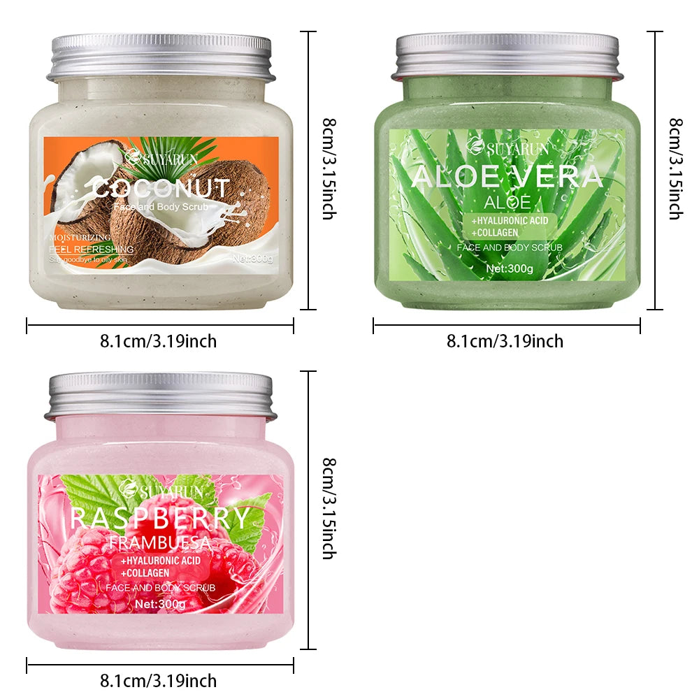 SUYARUN Natural Body Scrub – Raspberry, Aloe & Coconut