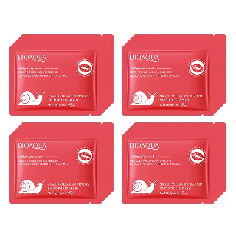 BIOAQUA Collagen Lip Mask 20pc – Moisturizing Lip Plumper Collagen Lip Mask Oasis Select Snail 20p