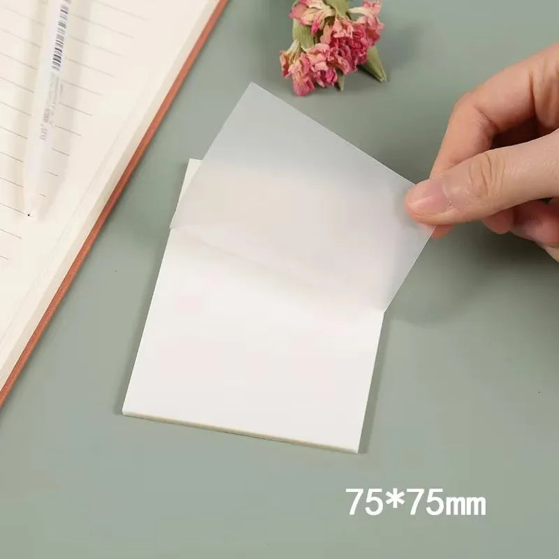 50-250Sheets Transparent Waterproof Posted It Sticky Note Pads Notepads Posits for School Stationery Office Supplies Oasis Select Medium-50 sheets