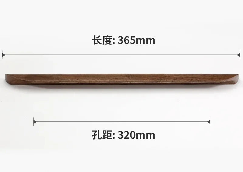 1PCS wooden wardrobe door handles high-end natural wood wind extended walnut cabinet drawer handles kitchen cabinet handles Oasis Select pitch-row 320mm7