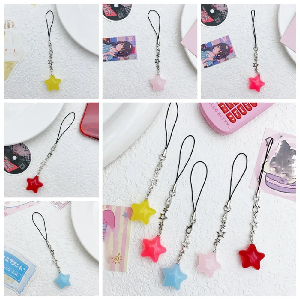 Star Star Phone Strap Keychain Pendant Phone Hanging Rope Universal Candy Color Mobile Phone Chain Telephone Jewelry Oasis Select