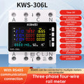 KWS-306 Digital Watt-Hour Meters Electricity Meter Smart Life Three-phase Four Wire Guide Rail Meter Energy Meter Power Meter AC Oasis Select Type B