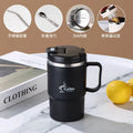 550ML Stainless Steel Insulated Coffee Mug with Lid & Spoon for Office, Students, Sports & Outdoor Activities Coffee Travel Mug Oasis Select Black-Set 550ML