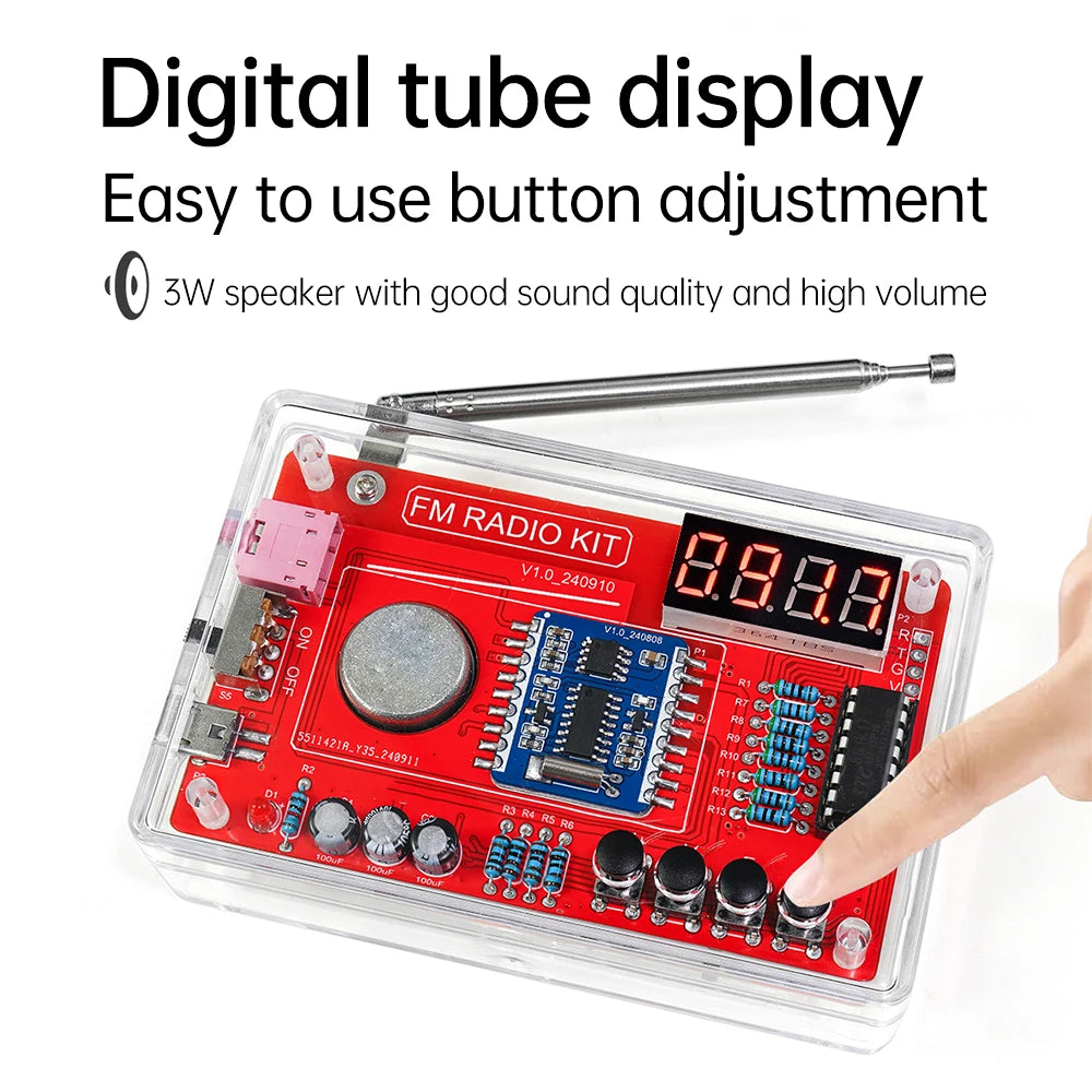 RDA5807 87-108MHZ FM Radio DIY Kit Welding Practice Parts Simple/with Digital Display Micro USB Oasis Select