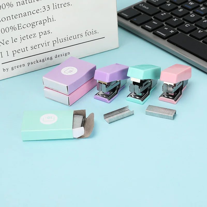 Compact Metal Mini Stapler Set Includes 500 Staples for Paper Binding School Office Supplies Cute Portable Stationery Kit Oasis Select