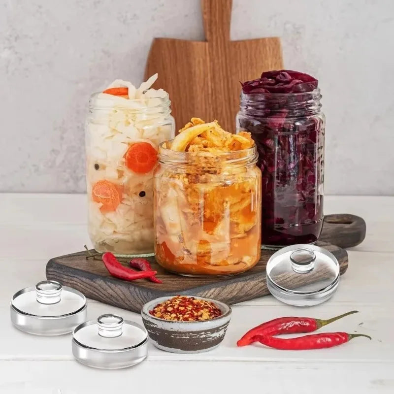 Mini Fermentation Weight Disc Portable Vegetable Press Lid Anti Floating Holder for Pickle Kimchi Jar Homemade Kitchen Tool Oasis Select