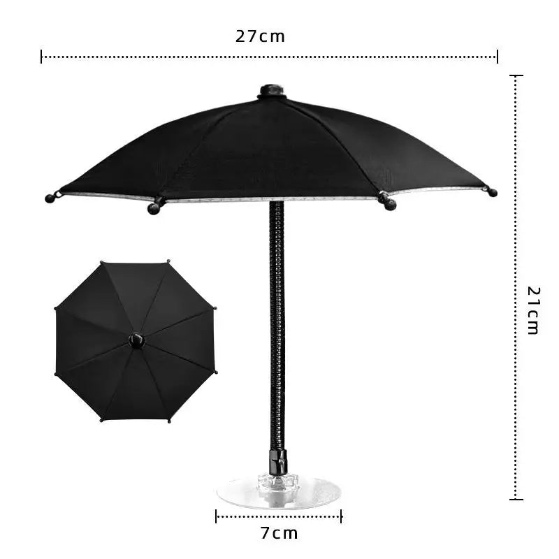 Bending Design Car Phone Sunshade Anti-glare W Adhesive Clip Phone Umbrella 360° Rotation Adjustable Non-slip Auto Phone Bracket Oasis Select Black