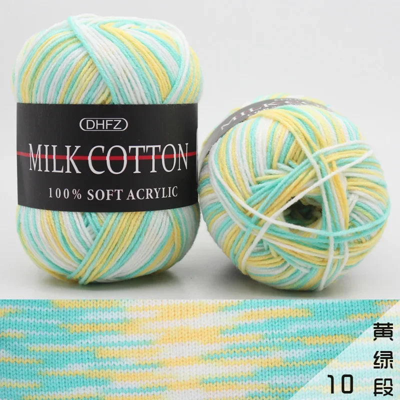 DIY Three Strands Graded Section Dyed Wool Medium Fine Cotton Thread