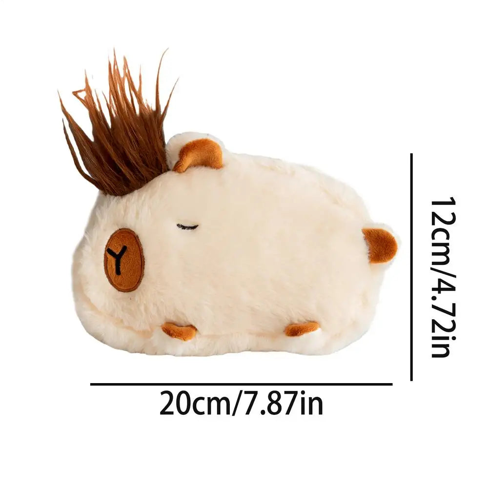 1PC Pencil Case Plush Capybara Pencil Storage Bag Pen Case Multifunction Large Capacity Stationery Pouch Bags Oasis Select White
