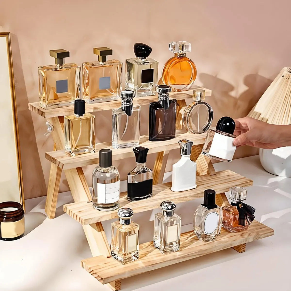 Wooden display rack, ear stud rack, perfume, jewelry, ear ring storage rack, desktop small commodity display rack Oasis Select
