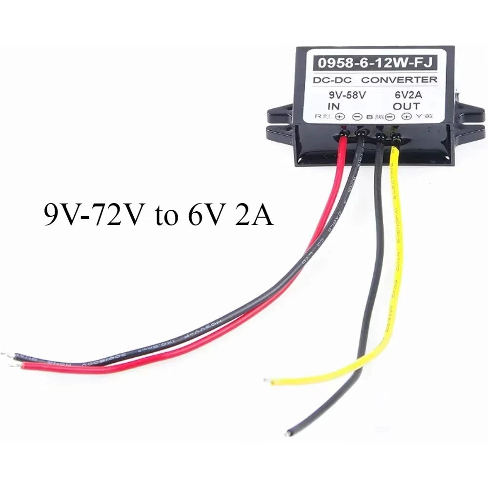 DC 12V 24V 36V 48V 9V-72V Convert to 6V 2A 12W Step Down Car Power Inverters Waterproof Power Adapters Buck Voltage Converters Oasis Select
