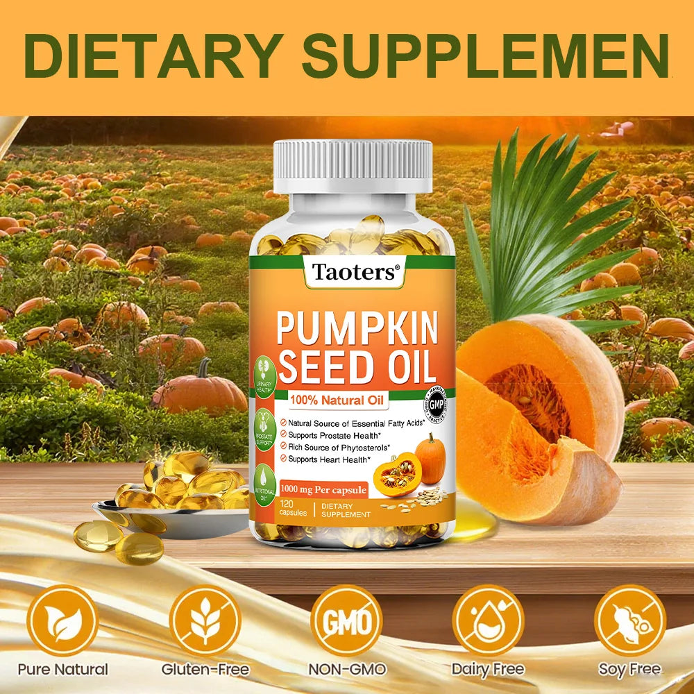 Pumpkin Seed Oil Capsules – Urinary, Bladder & Hair Support 120ct