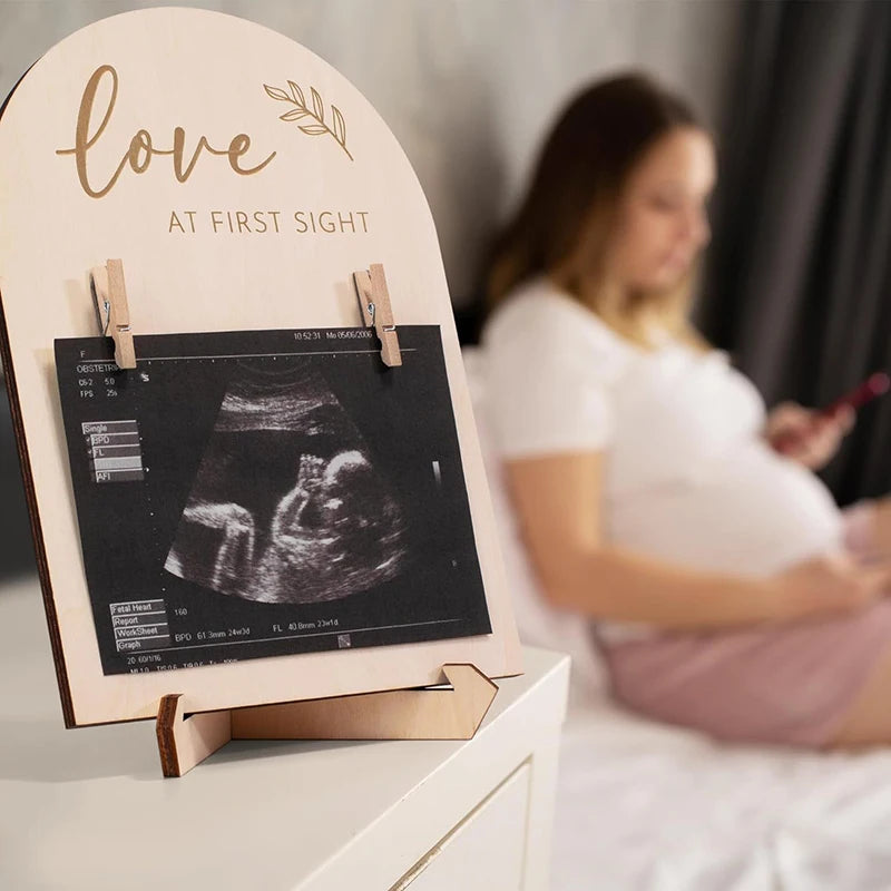 New Sale 1 Set Expectant Mothers To Announce Pregnancy Or Baby Birth Ornament Wooden Ultrasonic Photo Frame Oasis Select