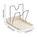 Pan Lid Organizer Double Layer Pot Lid Rack Non-slip Draining Pot Lid Organizer Large Capacity Kitchen Storage Rack with Tray Oasis Select White