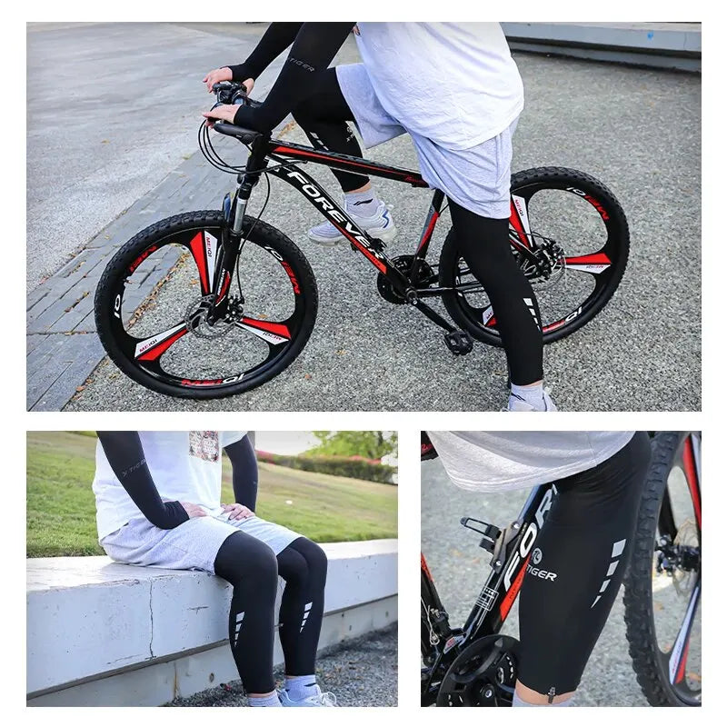 X-TIGER Summer Breathable Sun Protection Cycling Leg Guards Arm Guards Cycling Leg Guards Fitness Running Bikecle Leg Covers Oasis Select