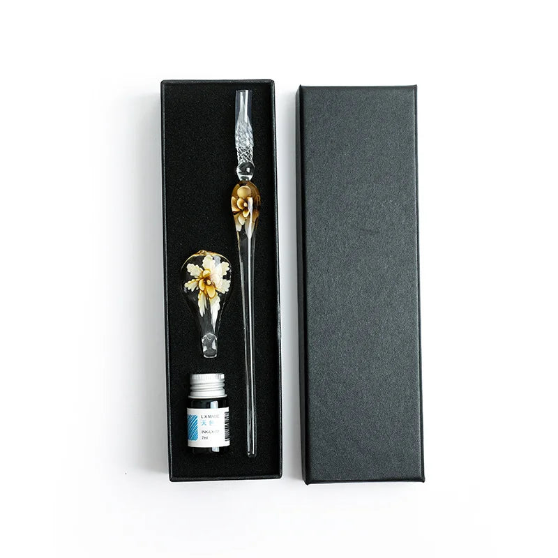 Flower glass dipping pen, student stationery, glass pen, crystal glass pen, birthday gift pen set Oasis Select 6