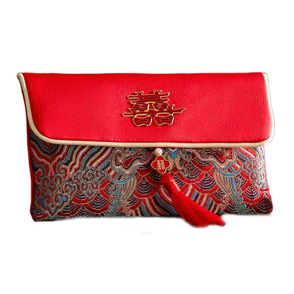 Chinese New Year Red Envelope Hongbao | PU Leather & Cloth