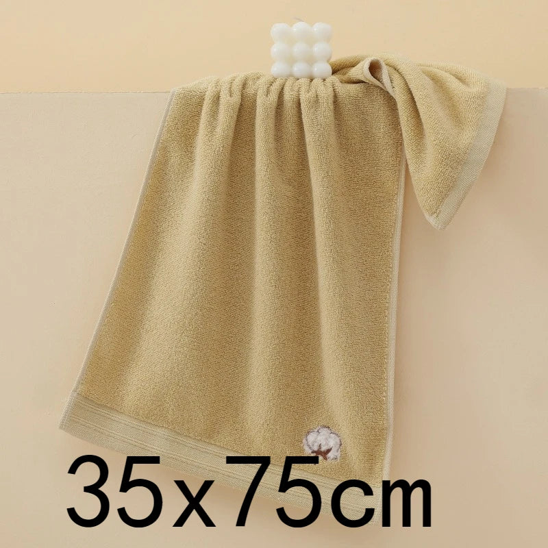 1PC Soft Pure Cotton Face Towels Household Thickened Large Cotton Towels Bathroom Home Daily Supplies Household Goods Oasis Select