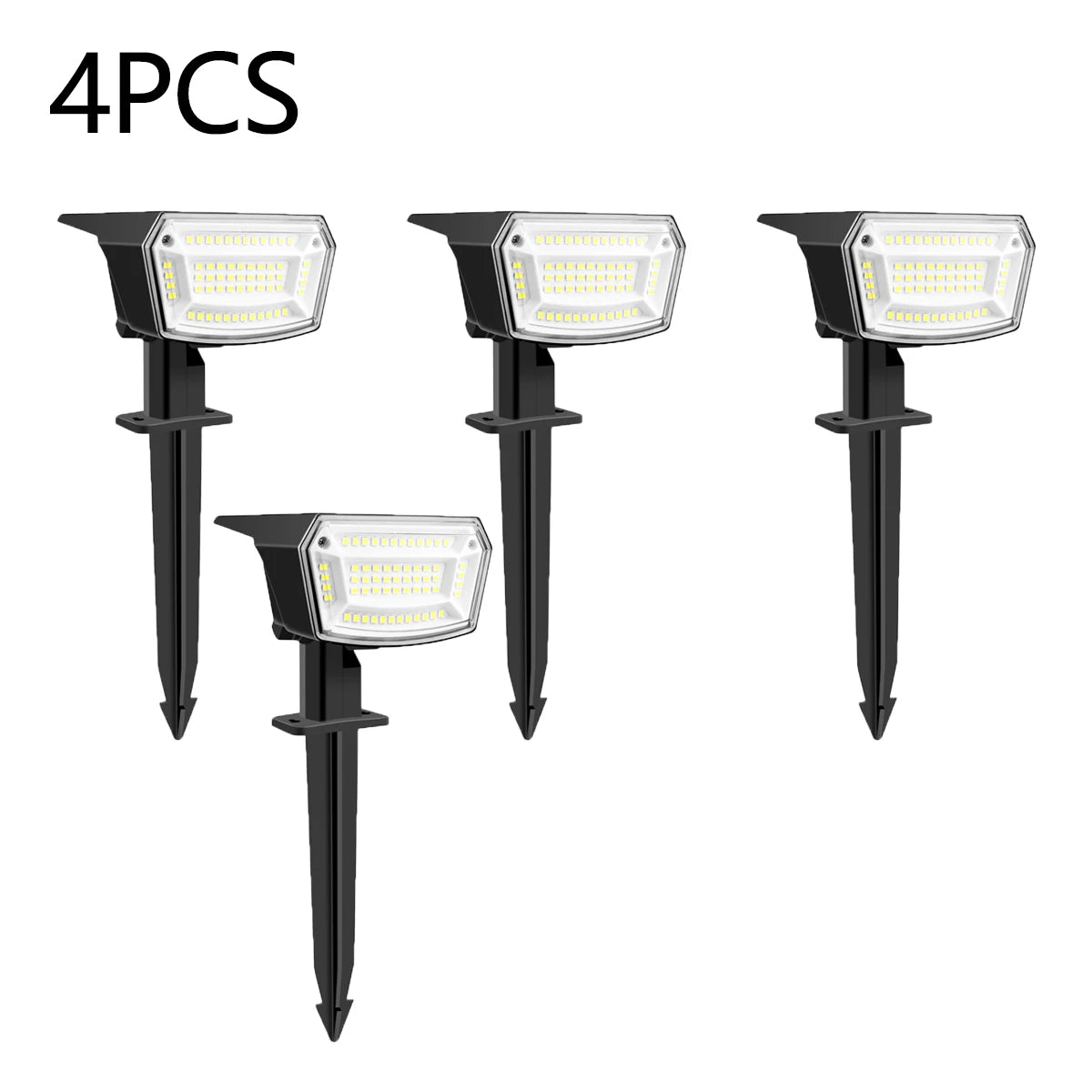 1-5Pcs Solar Outdoor Spot Lights Waterproof can work under -20℃~60℃,59LEDs Adjust Brightness Xmas Tree Yard Path Lawn Decor Lamp Oasis Select 4x LED Solar Lamp White Light