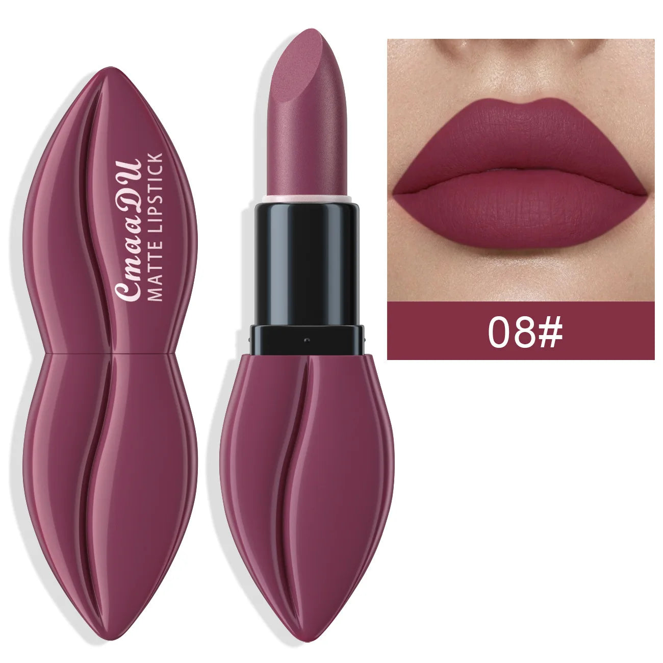 CmaaDu Matte Velvet Lipstick – Waterproof, Long-Lasting Nude & Red